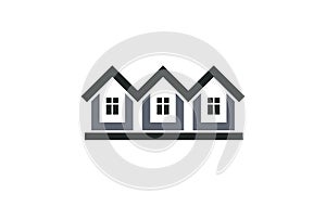 Abstract simple country houses vector illustration, homes image.